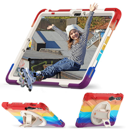 For Samsung Galaxy Tab S9 FE / S9 X710 / S8 X700 / S7 T870 Wrist Strap Tablet Case PC+Silicone Kickstand Protective Cover