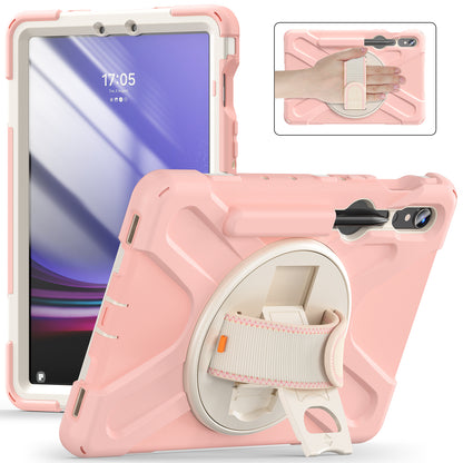 For Samsung Galaxy Tab S9 FE / S9 X710 / S8 X700 / S7 T870 Wrist Strap Tablet Case PC+Silicone Kickstand Protective Cover