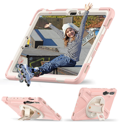 For Samsung Galaxy Tab S9 FE / S9 X710 / S8 X700 / S7 T870 Wrist Strap Tablet Case PC+Silicone Kickstand Protective Cover