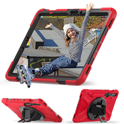 For Samsung Galaxy Tab S9 FE / S9 X710 / S8 X700 / S7 T870 Wrist Strap Tablet Case PC+Silicone Kickstand Protective Cover