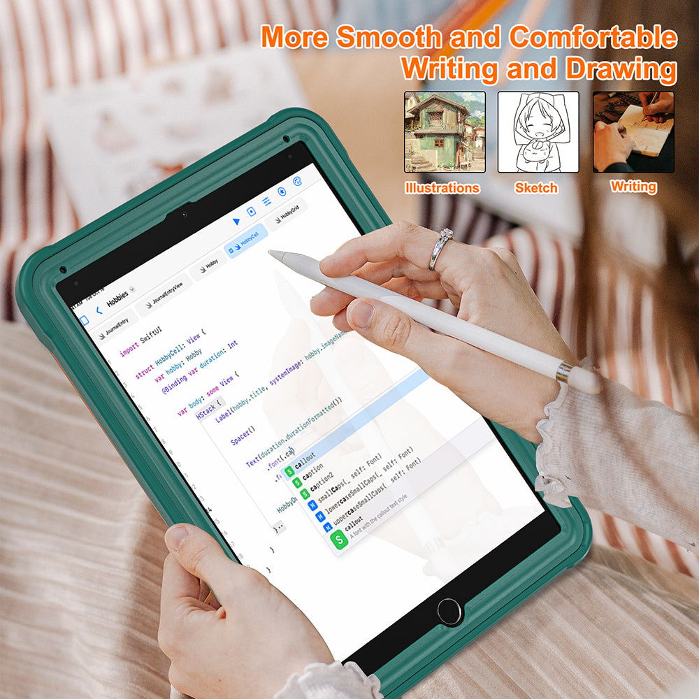 For iPad Air (2013) / Air 2 / iPad Pro 9.7 inch (2016) / iPad 9.7-inch (2017) / (2018) Kickstand Cover PC+TPU Handle Grip Tablet Case