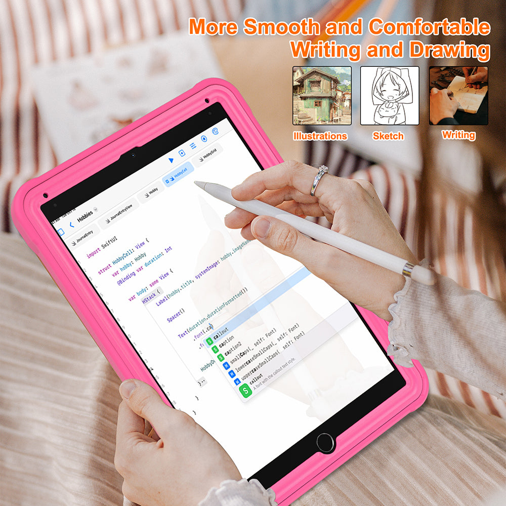 For iPad Air (2013) / Air 2 / iPad Pro 9.7 inch (2016) / iPad 9.7-inch (2017) / (2018) Kickstand Cover PC+TPU Handle Grip Tablet Case