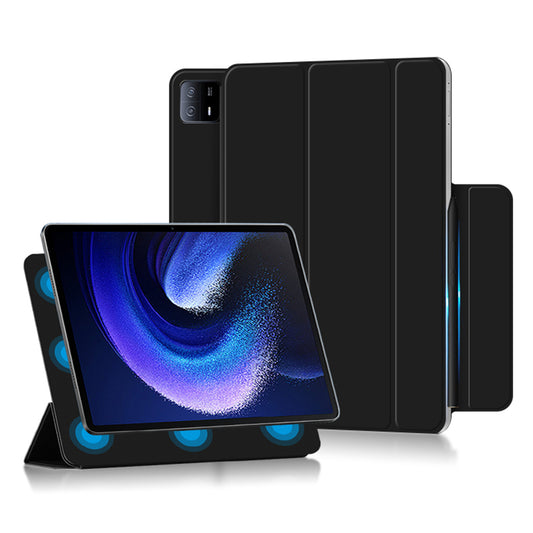 For Xiaomi Pad 6 Max 14 Tri-fold Stand PU Leather Magnetic Absorption Tablet Case Auto Sleep  /  Wake Cover