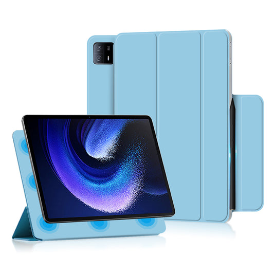 For Xiaomi Pad 6 Max 14 Tri-fold Stand PU Leather Magnetic Absorption Tablet Case Auto Sleep  /  Wake Cover