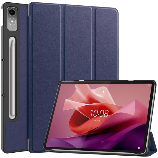 PU Leather Tablet Case for Lenovo Tab P12 , Tri-fold Stand Full Protection Tablet Cover