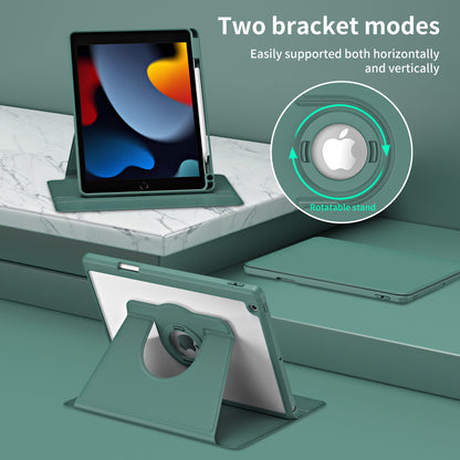 For iPad 10.2 (2021) / (2019) / (2020) Anti-Drop Tablet Case Rotating Stand PU Leather TPU Cover
