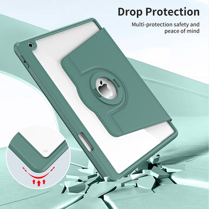 For iPad 10.2 (2021) / (2019) / (2020) Anti-Drop Tablet Case Rotating Stand PU Leather TPU Cover