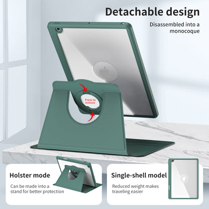 For iPad 10.2 (2021) / (2019) / (2020) Anti-Drop Tablet Case Rotating Stand PU Leather TPU Cover