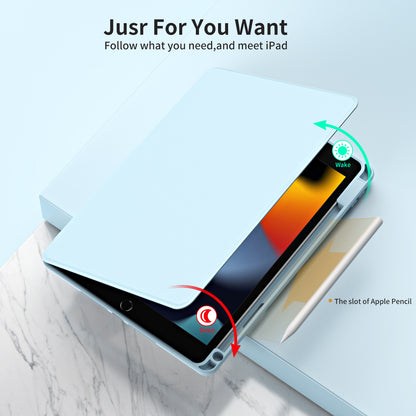 For iPad 10.2 (2021) / (2019) / (2020) Anti-Drop Tablet Case Rotating Stand PU Leather TPU Cover