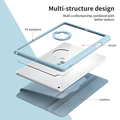 For iPad 10.2 (2021) / (2019) / (2020) Anti-Drop Tablet Case Rotating Stand PU Leather TPU Cover