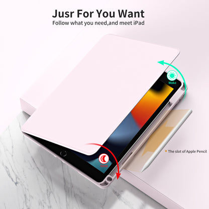 For iPad 10.2 (2021) / (2019) / (2020) Anti-Drop Tablet Case Rotating Stand PU Leather TPU Cover