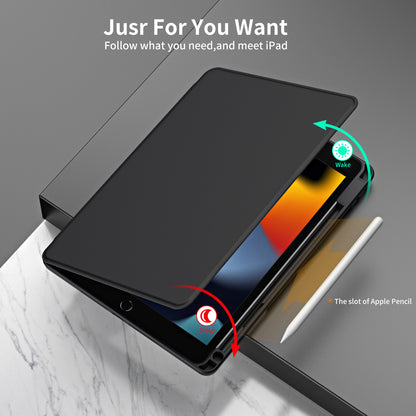 For iPad 10.2 (2021) / (2019) / (2020) Anti-Drop Tablet Case Rotating Stand PU Leather TPU Cover