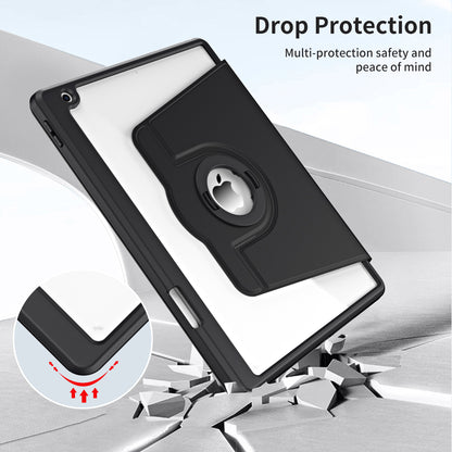 For iPad 10.2 (2021) / (2019) / (2020) Anti-Drop Tablet Case Rotating Stand PU Leather TPU Cover