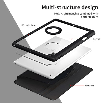 For iPad 10.2 (2021) / (2019) / (2020) Anti-Drop Tablet Case Rotating Stand PU Leather TPU Cover