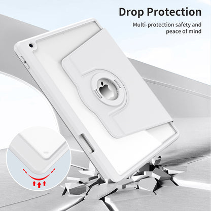 For iPad 10.2 (2021) / (2019) / (2020) Anti-Drop Tablet Case Rotating Stand PU Leather TPU Cover
