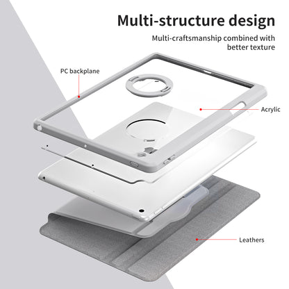 For iPad 10.2 (2021) / (2019) / (2020) Anti-Drop Tablet Case Rotating Stand PU Leather TPU Cover