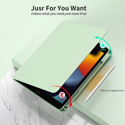 For iPad 10.2 (2021) / (2019) / (2020) Anti-Drop Tablet Case Rotating Stand PU Leather TPU Cover