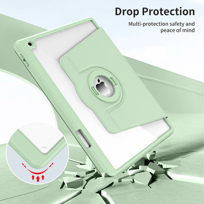 For iPad 10.2 (2021) / (2019) / (2020) Anti-Drop Tablet Case Rotating Stand PU Leather TPU Cover