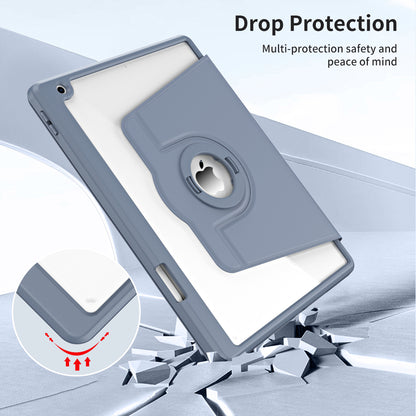 For iPad 10.2 (2021) / (2019) / (2020) Anti-Drop Tablet Case Rotating Stand PU Leather TPU Cover