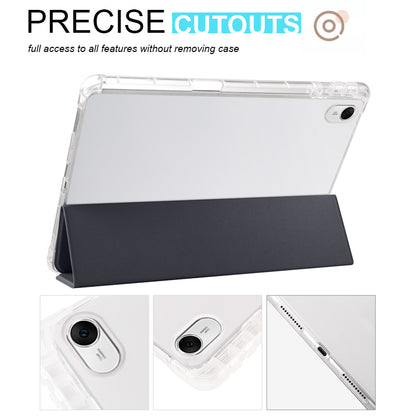 For Huawei MatePad 11.5 Smart Trifold Stand Case PU Leather Transparent TPU Back Tablet Cover with Pencil Holder