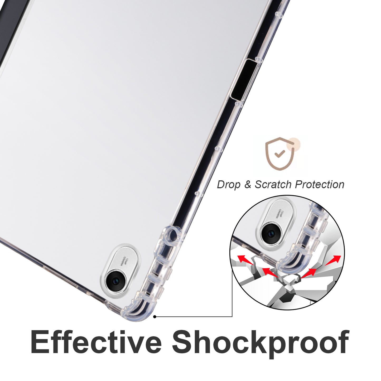 For Huawei MatePad 11.5 Smart Trifold Stand Case PU Leather Transparent TPU Back Tablet Cover with Pencil Holder