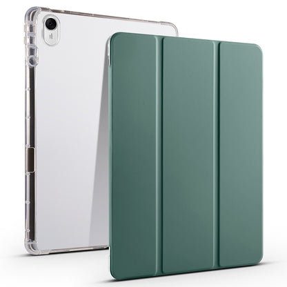 For Huawei MatePad 11.5 Smart Trifold Stand Case PU Leather Transparent TPU Back Tablet Cover with Pencil Holder
