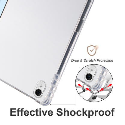 For Huawei MatePad 11.5 Smart Trifold Stand Case PU Leather Transparent TPU Back Tablet Cover with Pencil Holder