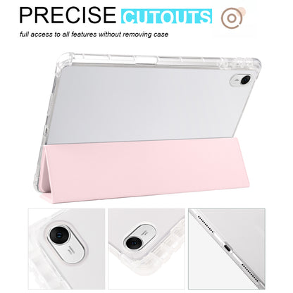 For Huawei MatePad 11.5 Smart Trifold Stand Case PU Leather Transparent TPU Back Tablet Cover with Pencil Holder