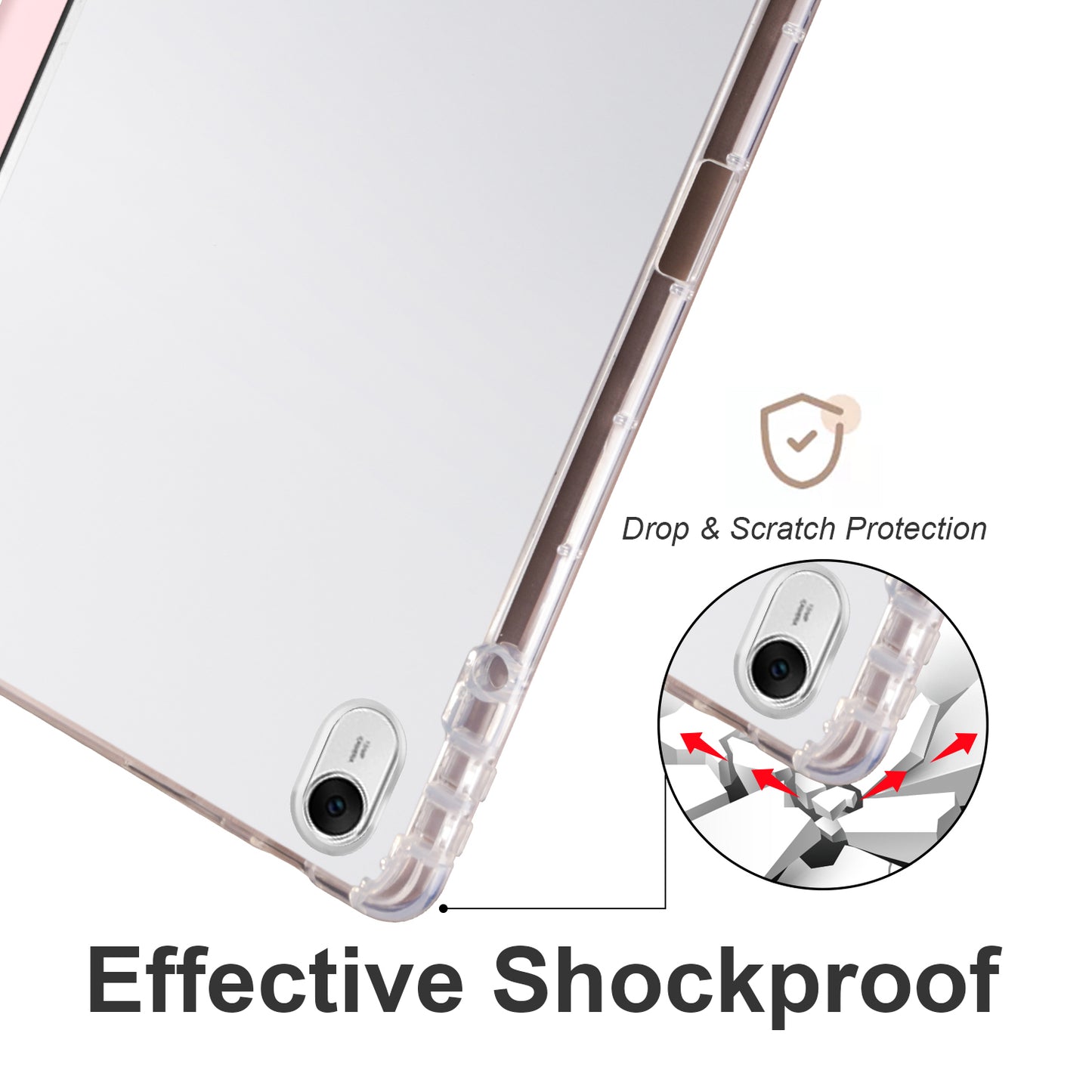 For Huawei MatePad 11.5 Smart Trifold Stand Case PU Leather Transparent TPU Back Tablet Cover with Pencil Holder