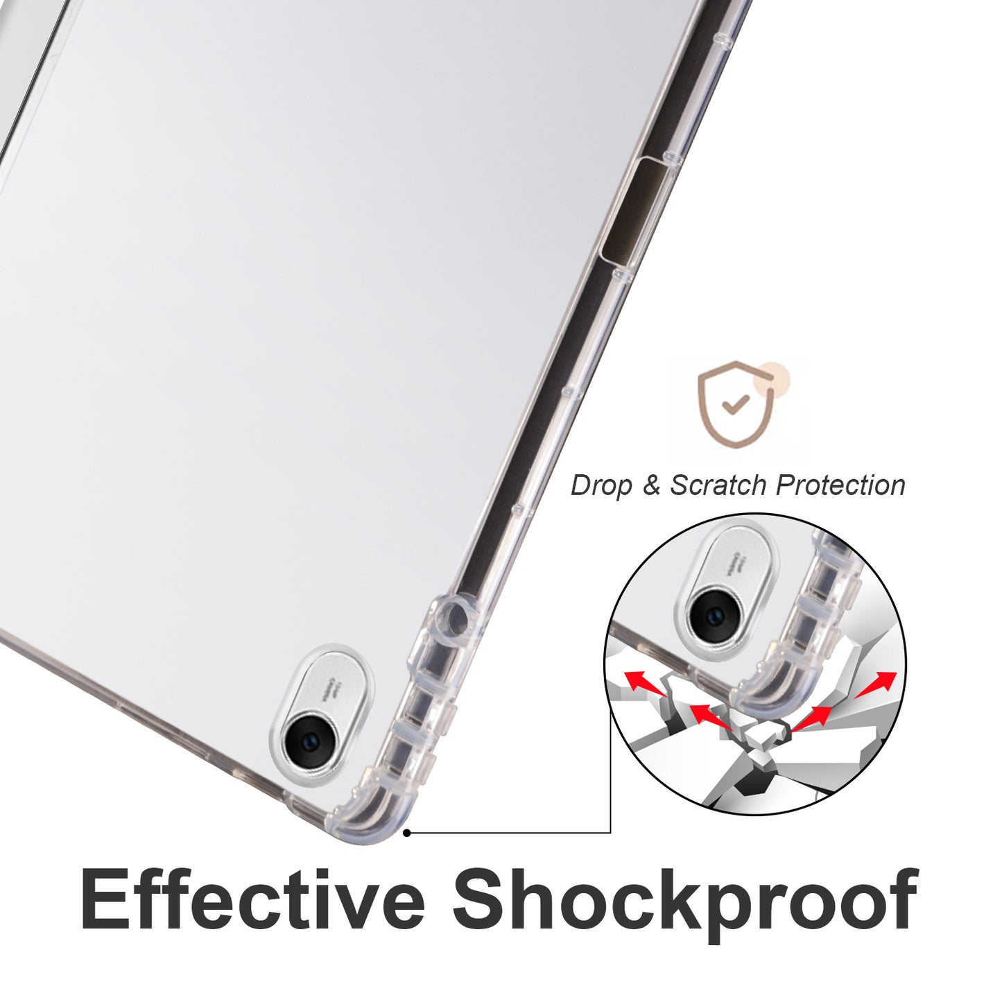 For Huawei MatePad 11.5 Smart Trifold Stand Case PU Leather Transparent TPU Back Tablet Cover with Pencil Holder