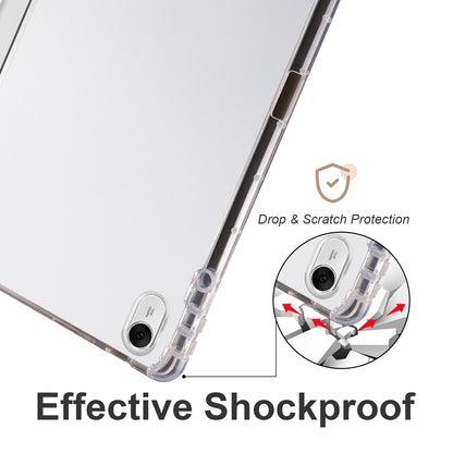 For Huawei MatePad 11.5 Smart Trifold Stand Case PU Leather Transparent TPU Back Tablet Cover with Pencil Holder