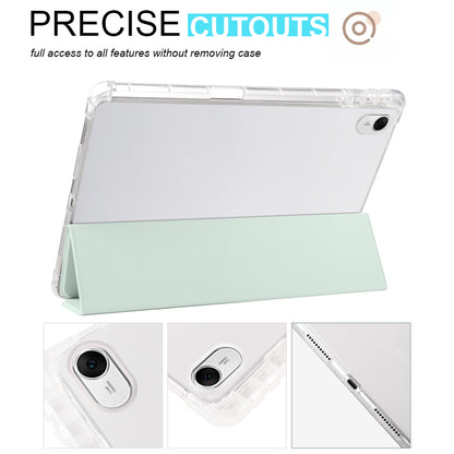 For Huawei MatePad 11.5 Smart Trifold Stand Case PU Leather Transparent TPU Back Tablet Cover with Pencil Holder