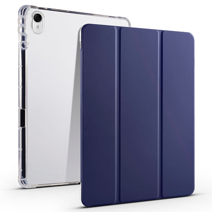 For Huawei MatePad 11.5 Smart Trifold Stand Case PU Leather Transparent TPU Back Tablet Cover with Pencil Holder