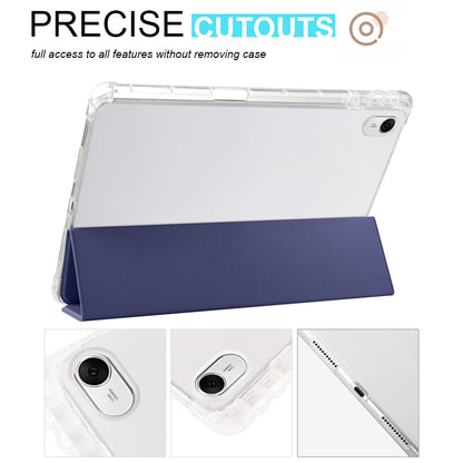 For Huawei MatePad 11.5 Smart Trifold Stand Case PU Leather Transparent TPU Back Tablet Cover with Pencil Holder