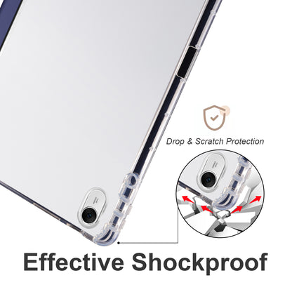 For Huawei MatePad 11.5 Smart Trifold Stand Case PU Leather Transparent TPU Back Tablet Cover with Pencil Holder