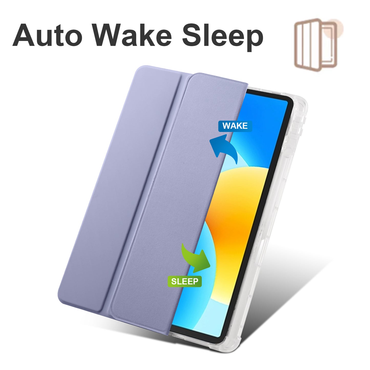 For Huawei MatePad 11.5 Smart Trifold Stand Case PU Leather Transparent TPU Back Tablet Cover with Pencil Holder