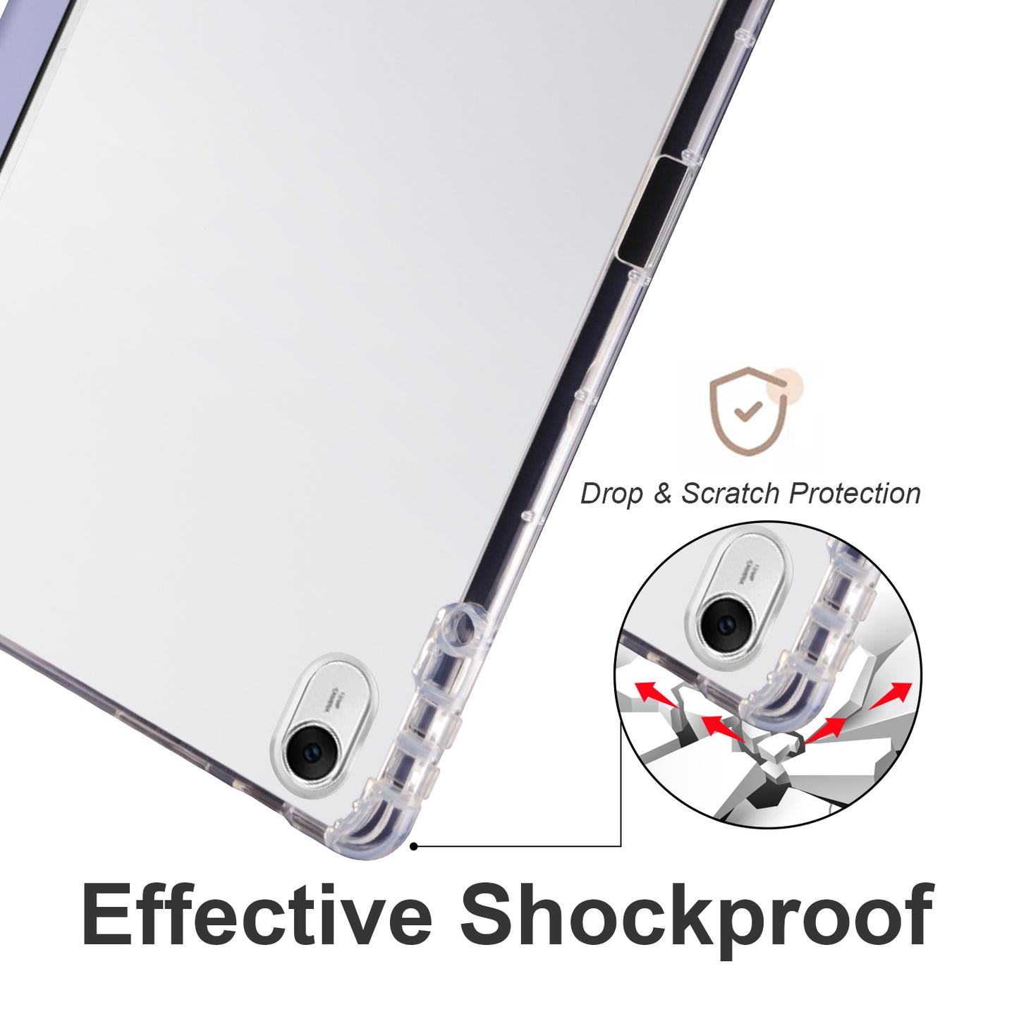 For Huawei MatePad 11.5 Smart Trifold Stand Case PU Leather Transparent TPU Back Tablet Cover with Pencil Holder
