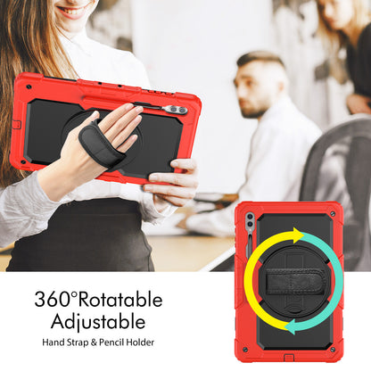 For Samsung Galaxy Tab S9 Ultra (SM-X910 / X916B / X918U) Shockproof Case PC+Silicone Tablet Kickstand Cover with PET Screen Film