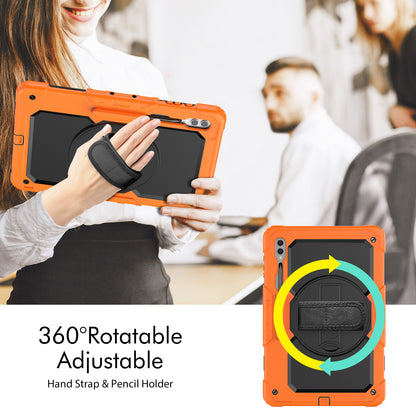 For Samsung Galaxy Tab S9 Ultra (SM-X910 / X916B / X918U) Shockproof Case PC+Silicone Tablet Kickstand Cover with PET Screen Film