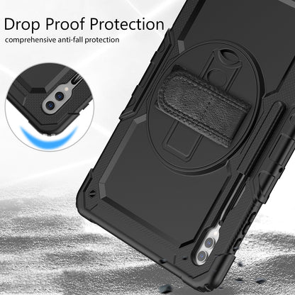For Samsung Galaxy Tab S9 Ultra (SM-X910 / X916B / X918U) Shockproof Case PC+Silicone Tablet Kickstand Cover with PET Screen Film