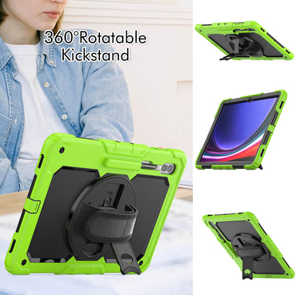 For Samsung Galaxy Tab S9 Ultra (SM-X910 / X916B / X918U) Shockproof Case PC+Silicone Tablet Kickstand Cover with PET Screen Film