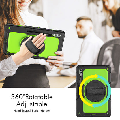 For Samsung Galaxy Tab S9 Ultra (SM-X910 / X916B / X918U) Shockproof Case PC+Silicone Tablet Kickstand Cover with PET Screen Film
