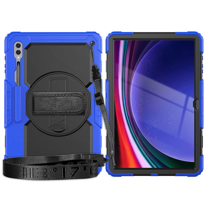 For Samsung Galaxy Tab S9 Ultra (SM-X910 / X916B / X918U) Shockproof Case PC+Silicone Tablet Kickstand Cover with PET Screen Film