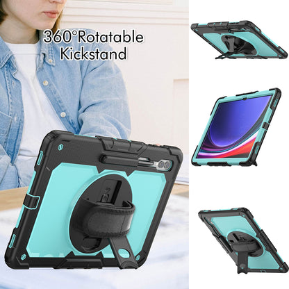 For Samsung Galaxy Tab S9 Ultra (SM-X910 / X916B / X918U) Shockproof Case PC+Silicone Tablet Kickstand Cover with PET Screen Film