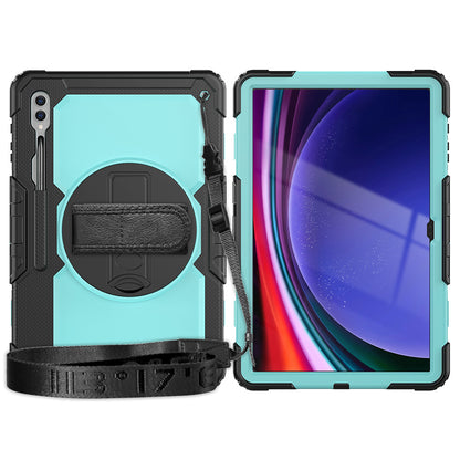 For Samsung Galaxy Tab S9 Ultra (SM-X910 / X916B / X918U) Shockproof Case PC+Silicone Tablet Kickstand Cover with PET Screen Film