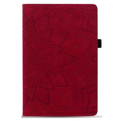 For Samsung Galaxy Tab A9+ PU Leather Tablet Case Imprinted Flower Pattern Card Slot Tablet Stand Cover