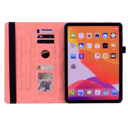 For Samsung Galaxy Tab A9+ PU Leather Tablet Case Imprinted Flower Pattern Card Slot Tablet Stand Cover