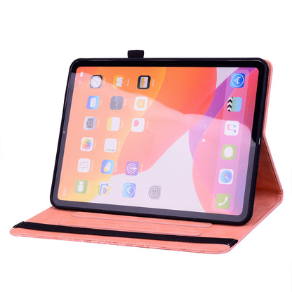 For Samsung Galaxy Tab A9+ PU Leather Tablet Case Imprinted Flower Pattern Card Slot Tablet Stand Cover