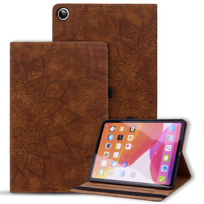 For Samsung Galaxy Tab A9+ PU Leather Tablet Case Imprinted Flower Pattern Card Slot Tablet Stand Cover
