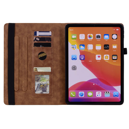 For Samsung Galaxy Tab A9+ PU Leather Tablet Case Imprinted Flower Pattern Card Slot Tablet Stand Cover